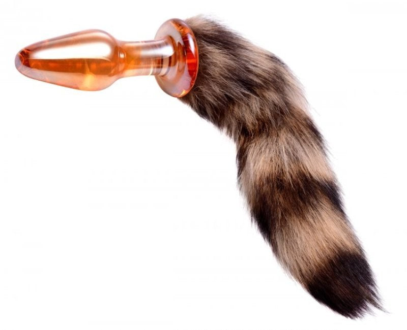 Faux Fox Tail Glass Anal Plug - - Glass Sex Toys