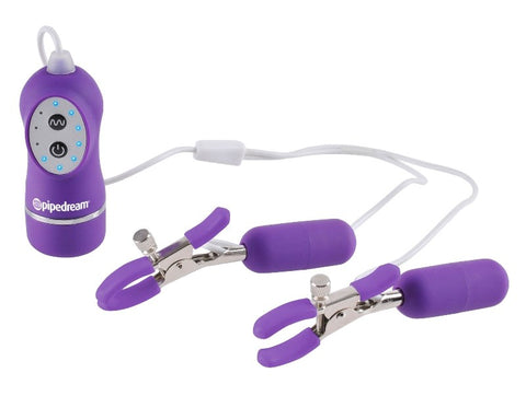 Fetish Fantasy 10 Function Vibrating Nipple Clamps - Nipple and Clit Clamps