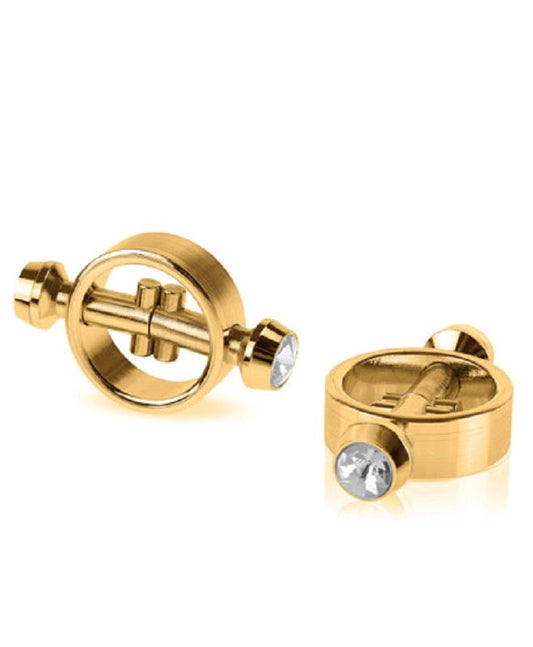 Pipedream Fetish Fantasy Gold Magnetic Womens Nipple Clamps - Nipple and Clit Clamps