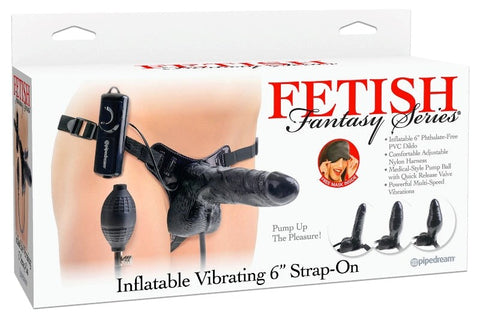 Fetish Fantasy Inflatable Vibrating 6 inch Strap-On Dildo - Strap On Sextoys