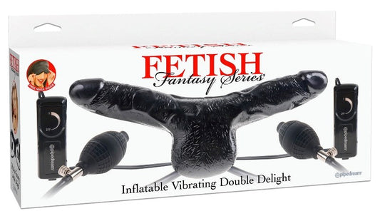 Fetish Fantasy Inflatable Vibrating Double Delight Strap-On - Strap On Sextoys