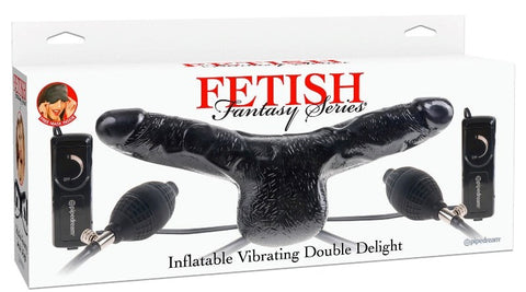 Fetish Fantasy Inflatable Vibrating Double Delight Strap-On - Strap On Sextoys