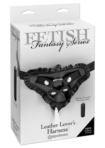 Fetish Fantasy Leather Lovers Strap On Harness Black - Strap On Sextoys