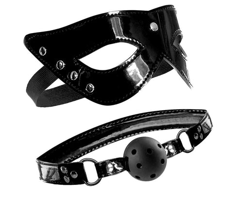 Fetish Fantasy Limited Edition Masquerade Mask and Ball Gag - Masks And Blindfolds