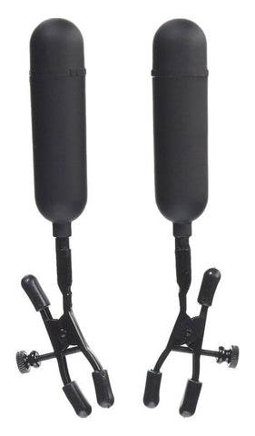 Fetish Fantasy Vibrating Cordless BDSM Nipple Clamps - Nipple and Clit Clamps