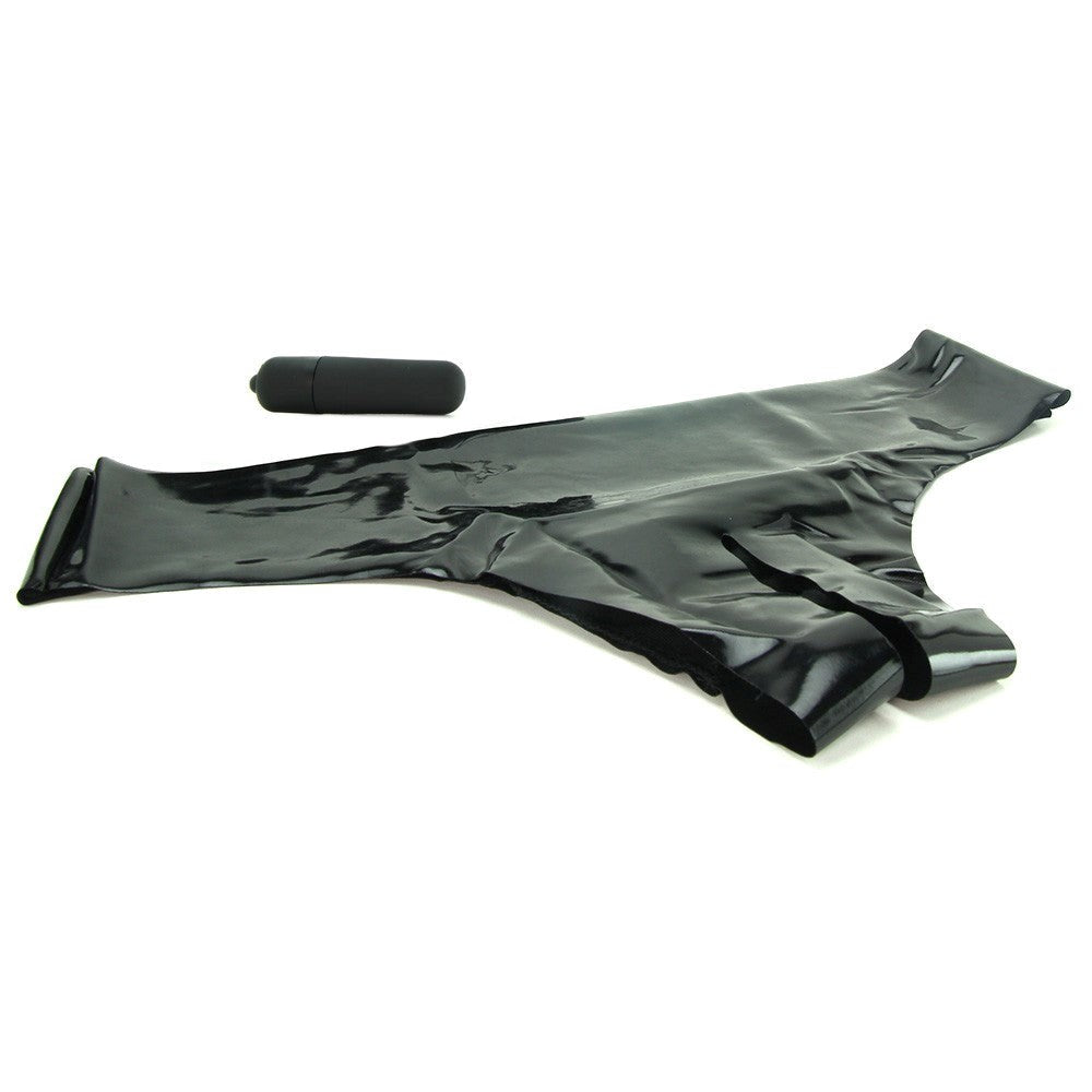 Fetish Fantasy Vibrating Crotchless Booty Shorts Massager - Bullet Vibrators