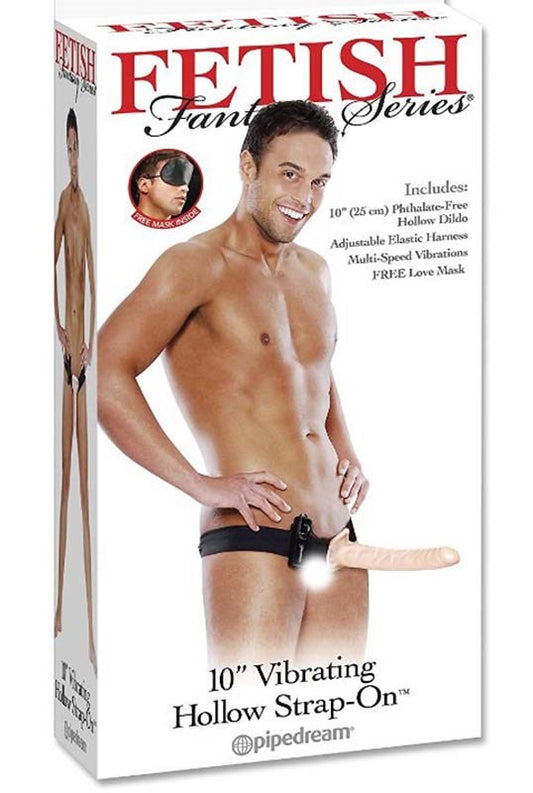 Fetish Fantasy Vibrating Hollow Strap-on Flesh 10 in - Strap On Sextoys
