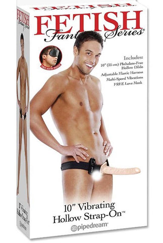 Fetish Fantasy 10 Inch Vibrating Hollow Strap-on Dildo - Strap On Sextoys