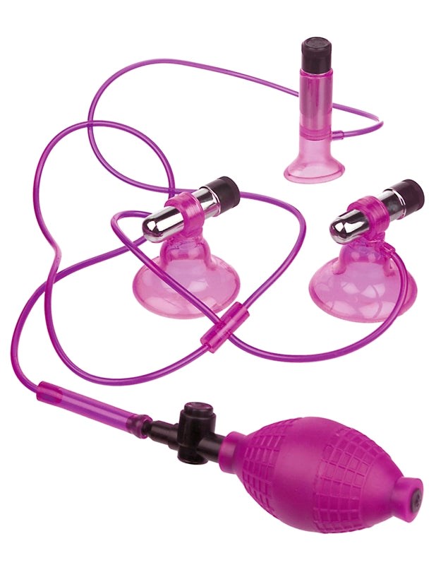 Fetish Fantasy Vibrating Triple Super Suckers - - Breast and Nipple Toys