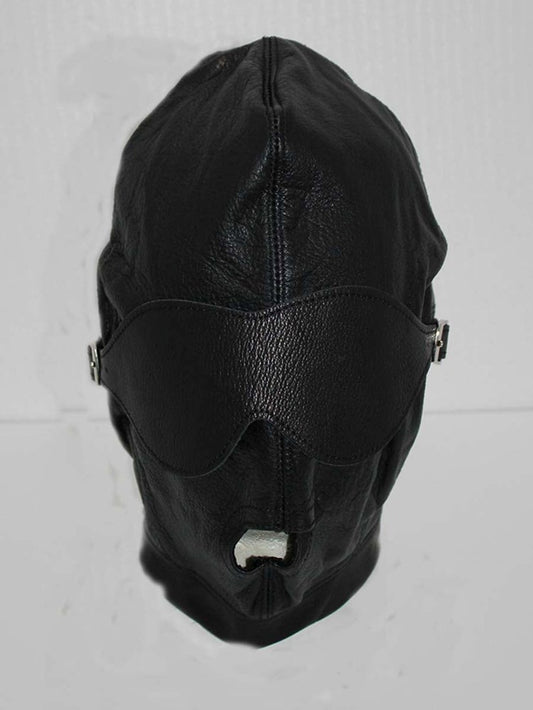 Indulge in Sensual Bliss - Hell's Couture Premium Leather Bondage Hood - Bondage Hoods