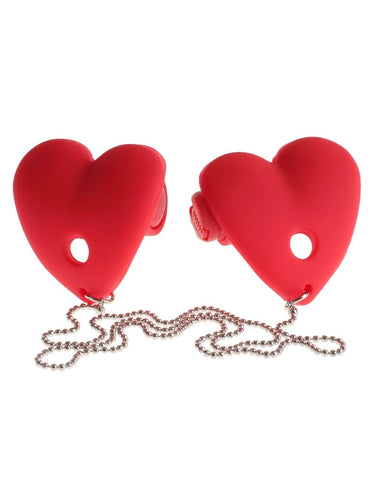 Fetish Fantasy Series Vibrating Heart Shape Pasties Red - Breast and Nipple Toys