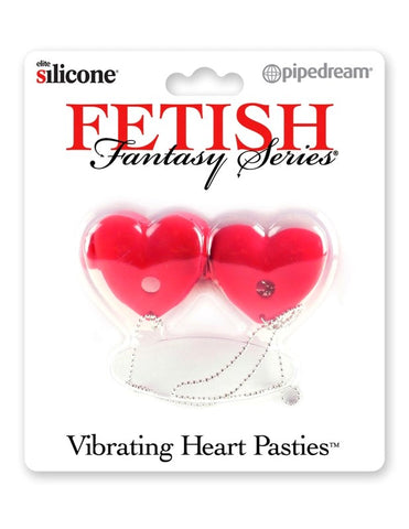 Fetish Fantasy Series Vibrating Heart Shape Pasties Red - Breast and Nipple Toys