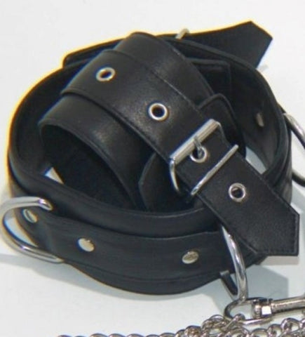 Fierce Wrist and Neck Restraints With Connecting Chain - Cuffs and Restraints