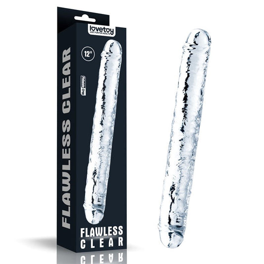 Flawless Clear Double Dildo 12 Inch - Double Ender