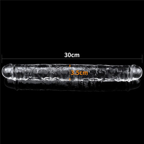 Flawless Clear Double Dildo 12 Inch - Double Ender