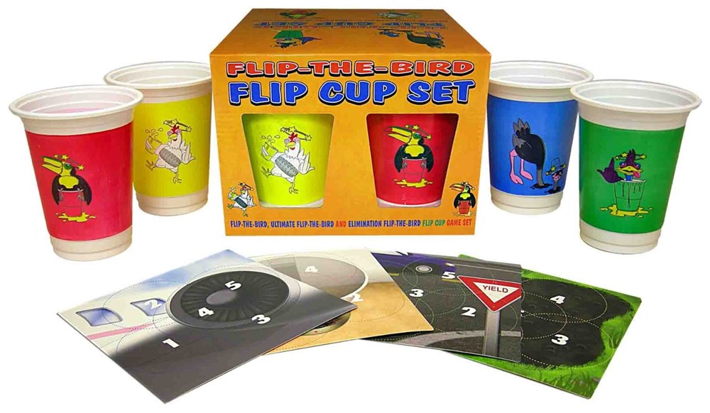 Kheper Games' Flip-The-Bird Flip Cup Challenge - Competitive Drinking Game - Sex Games, Coupons and Tricks