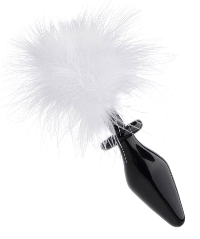 Fluffer Bunny Tail Glass Anal Plug - - Glass Sex Toys