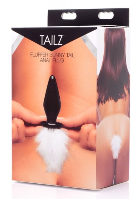 Fluffer Bunny Tail Glass Anal Plug - - Glass Sex Toys