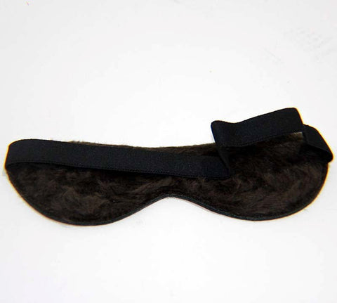 Fur Lined Leather Blindfold Red - Fancy Dress Ups