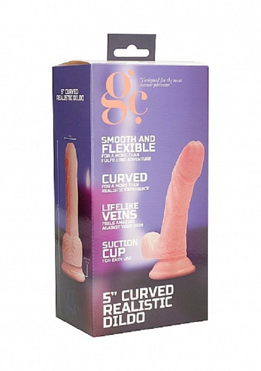 GC Curved Realistic Dildo Flesh 5 inch - Realistic Dildos
