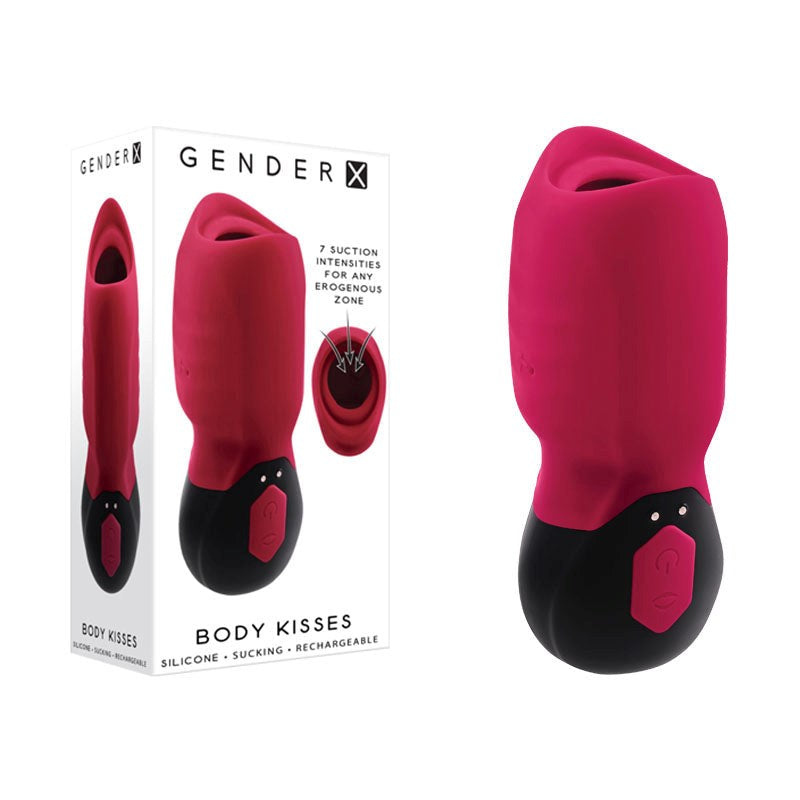 Gender X BODY KISSES Rose - Rechargeable Suction Vibrator for Erogenous Zones - - Personal Massagers
