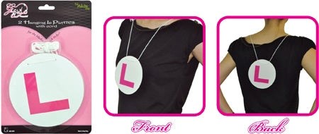 Girls Night out 2 Hanging L Plates with Cord - Bachelorette and Bucks