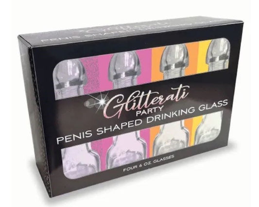 Glitterati - Penis Drinking Glasses - 4 Pack - Party Gifts and Novelties
