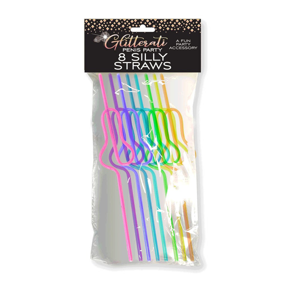 Glittering Hen's Party Silly Straws - Set of 8 - Bachelorette and Bucks