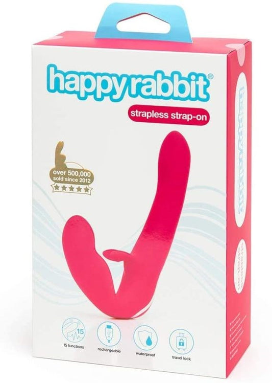 Happy Rabbit Strapless Strap-On Rabbit Vibe Pink - Rabbit Vibrators