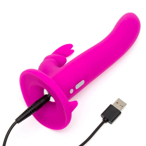 Happy Rabbit Vibrating Strap-On Harness Set Purple - Strap On Sextoys
