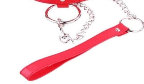 Exquisite Bondage Collar Set with Heart Crystal Accents - Fancy Dress Ups