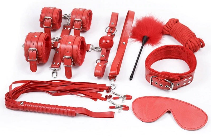 Hogtie Fur Lined Body Restraints Kit 10 Pcs - - Bondage Kits