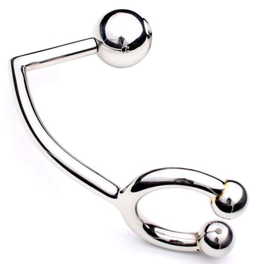 Horse Shoe Cock Ring with Anal Intruder - Spreaders and Hangers