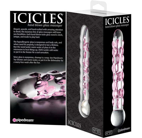 Pipedream Icicles No 07 Hand Blown Glass Massager - Glass Sex Toys