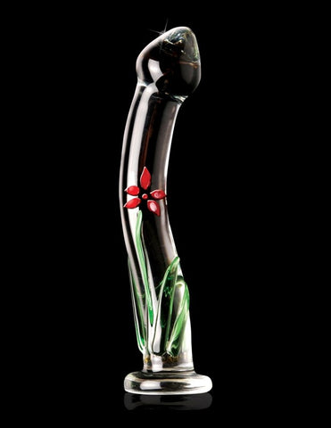 Pipedream Icicles No 21 Hand Blow Curve Glass Dildo - Glass Sex Toys