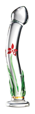 Pipedream Icicles No 21 Hand Blow Curve Glass Dildo - Glass Sex Toys
