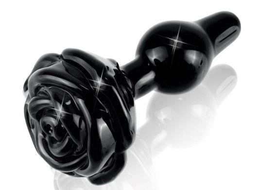 Pipedream Icicles No 77 Rose Shaped Glass Anal Plug - Glass Sex Toys