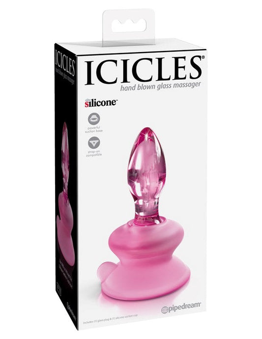Pipedream Icicles No 90 Suction Cup Base Glass Anal Plug - Glass Sex Toys