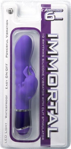 Immortal 10 Rhythms Silicone Rabbit Vibrator 6 inch Purple - Rabbit Vibrators