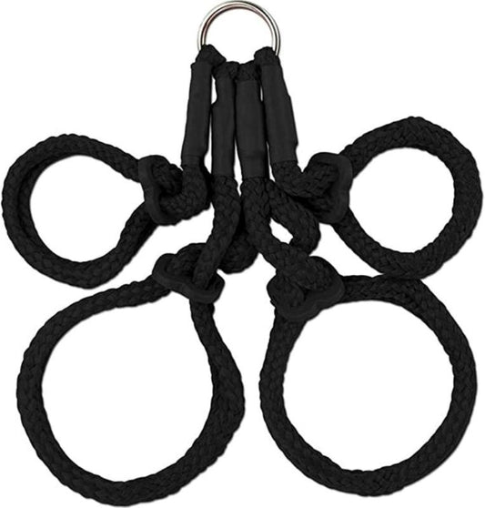 Fetish Fantasy Japanese Bondage Silk Rope Hogtie Black - Cuffs and Restraints