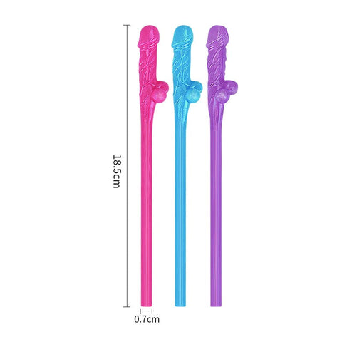 Jokes + Parties Coloured Willy Straws - 9 Pack - Sex Games, Coupons and Tricks
