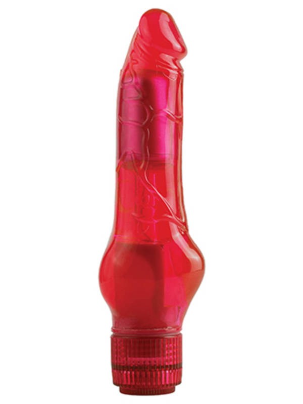 Pipedream Juicy Jewels Cherry Shimmer Vibrating Dildo - Waterproof Vibrators