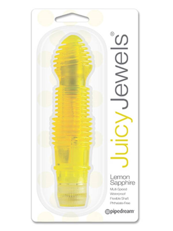 Pipedream Juicy Jewels Lemon Sapphire G-Spot Vibrator - Waterproof Vibrators