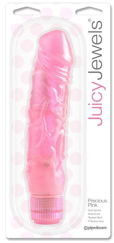 Pipedream Juicy Jewels Precious Pink Dildo Vibrator - Waterproof Vibrators