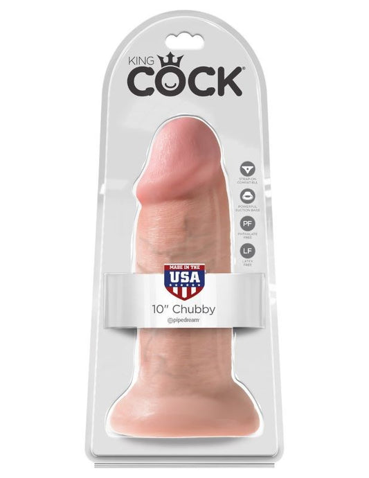 King Cock 10 Inch Chubby Realistic Dong Flesh - Realistic Dildos