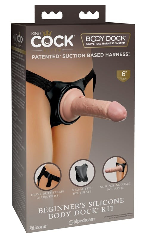 King Cock Elite Beginners Silicone Body Dock Strap-On Kit - Realistic Dildos