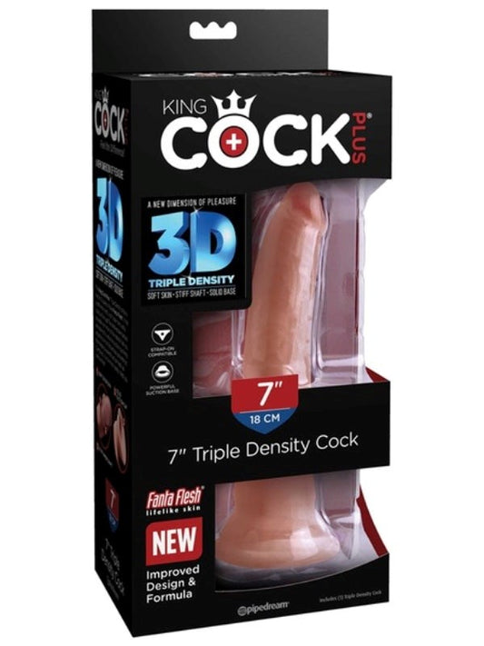 King Cock Plus 7 Inch Triple Density Realistic Cock Tan - Realistic Dildos