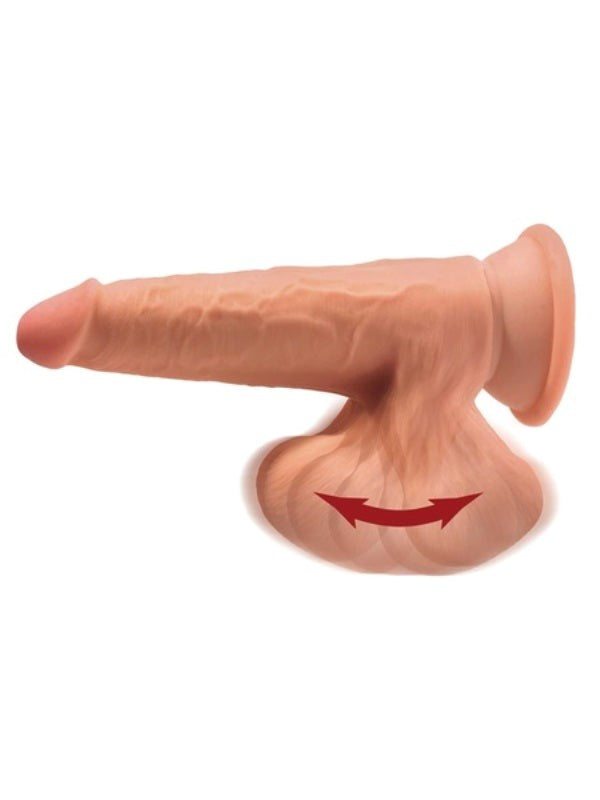 King Cock Plus Triple Density Cock With Swinging Balls Tan - - Realistic Dildos