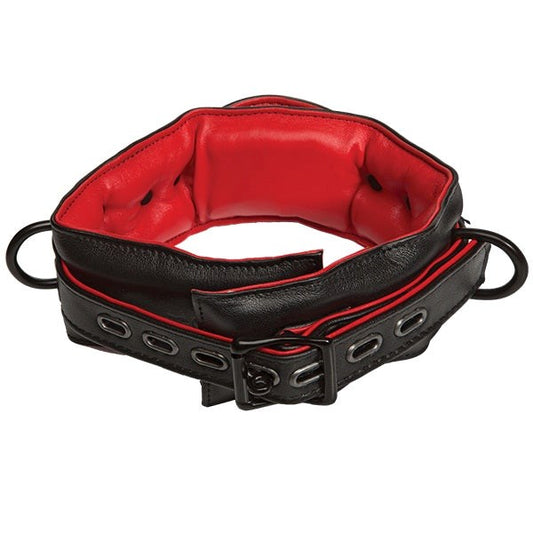 Kink Leather Handlers Collar Black and Red - Collars and Leads