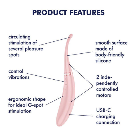 Satisfyer Tip Tease G Spot Vibrator with Twirling Tip - G-Spot Vibrators